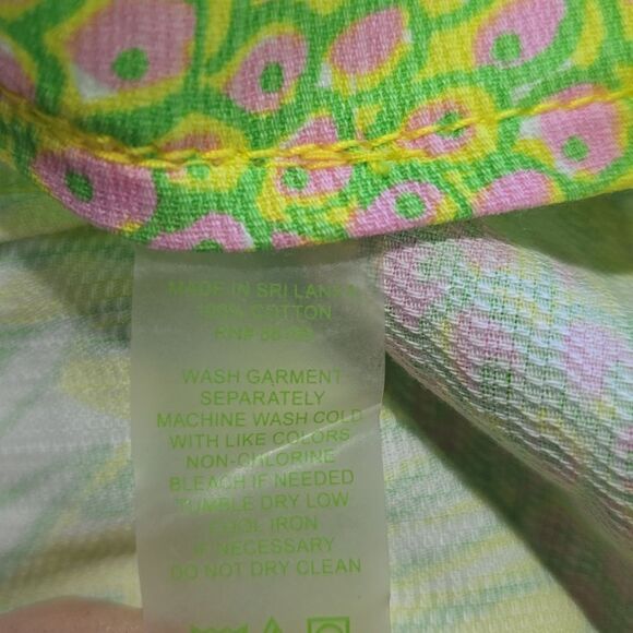 Lilly Pulitzer Liza Crazy Cat Yellow Green Shorts - Size 00 - Picture 12 of 12